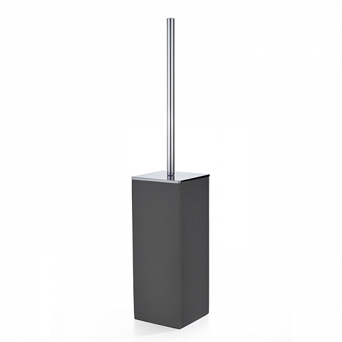 3SC Mood Black Туалетный ёршик, напольный,  композит Solid Surface, цвет: чёрный матовый/хром 