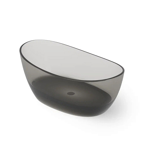 Dea Design Elegant Ванна 163x85x64см., отдельностоящая, Glasstech, прозрачная смола, цвет: Smoky Black R4