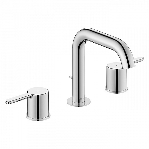 Duravit C.1 Смеситель для раковины, 3 отв., с донным клапаном, излив 140мм, цвет: хром