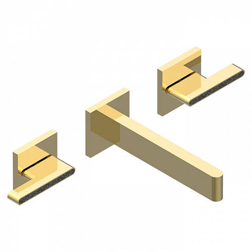 THG ICON-X CARBONE GOLD A MANETTES Смеситель для раковины, настенный, цвет: полированное золото