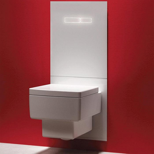 TECElux Комплект для установки унитаза-биде GEBERIT Aquaclean Sela, с верхней панелью 430×555×16 мм, с механическим блоком управления стекло, цвет: белый/хром