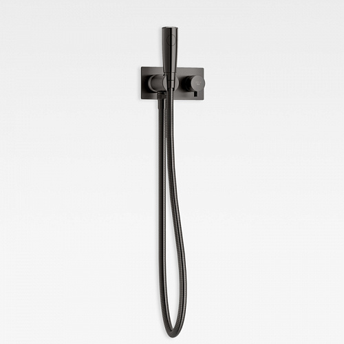 Armani Roca Island Внешняя часть встраиваемого смесителя с гигиеническим душем и шлангом 800мм, цвет: черный