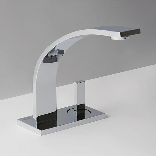 CISAL Wave Смеситель однорычажный для раковины на 2 отверстия без донного клапана, цвет: хром