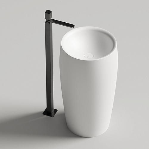 Salini Alda Раковина отдельностоящая 47х47х90см., без отв., S-Stone, цвет: белый матовый