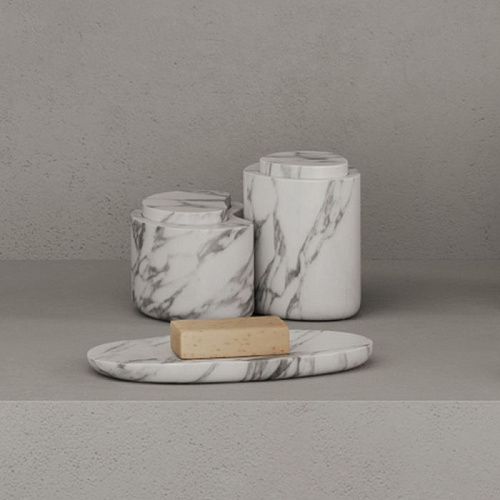 Dea Design Marble Мыльница настольная, 21х13.2хh1.8см., из мрамора, цвет: Statuario White