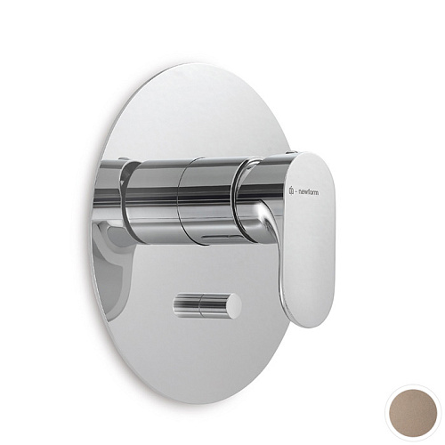 Newform Linfa II Смеситель для душа, встраиваемый, авто переключатель на 2 потока, внешняя часть, цвет: copper glossy