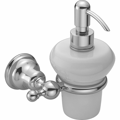 HUBER Croisette Дозатор подвесной, цвет: никель матовый/керамика