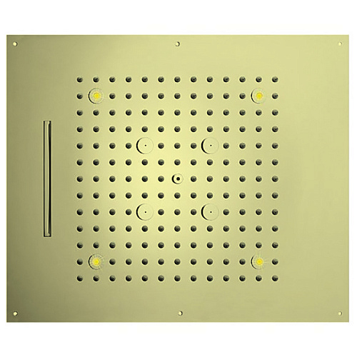 BOSSINI DREAM/3 Верхний душ 570 x 470 мм, 3 режима (дождь, каскад, туман), с 4 LED RGB, блок питания/управления, Cromoterapia, цвет: золото