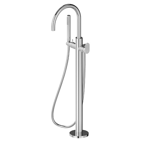 Newform Linfa II Смеситель для ванны, напольный, с ручным душем, внешняя часть, цвет: хром