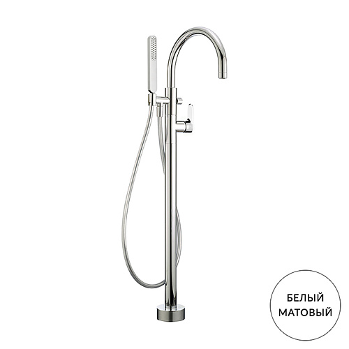 Cisal LineaViva Смеситель для ванны, напольный, с ручной лейкой,  цвет: Белый матовый