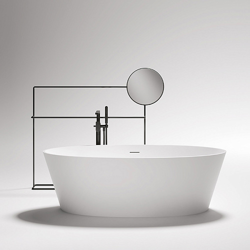 Gruppo Treesse Alma Ванна отдельностоящая 175х80х55 см, с сливом-переливом и сифоном, Solid Surface, цвет: белый матовый 