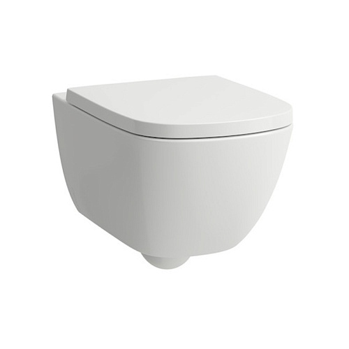 Laufen Palomba Унитаз 54х36х26.5 см., подвесной, безободковый, смыв Rimless, сиденье микролифт, цвет: белый матовый