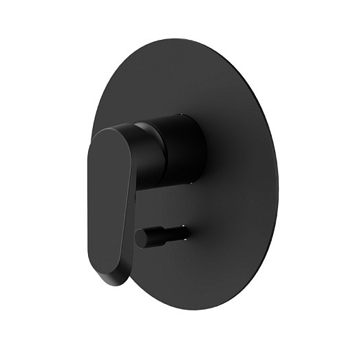 Newform Nio Смеситель для душа, встраиваемый, с ручным душем, авто переключатель на 2 потока, внешняя часть, цвет: черный матовый
