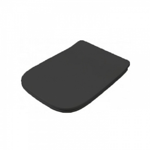 Artceram A16 Сиденье для унитаза с микролифтом, цвет: черный матовый, петли: хром