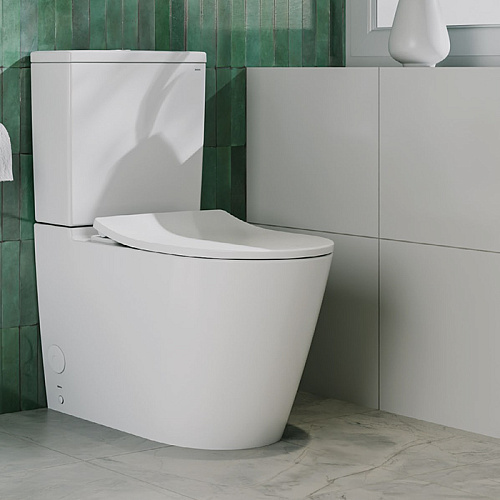 TOTO RP Унитаз моноблок 38x70x43см, безободковый, Tornado, сиденье Slim микролифт, цвет: белый