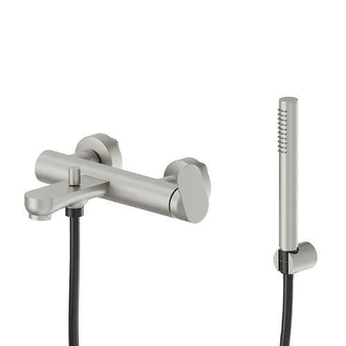 Newform Linfa II Смеситель для ванны, с изливом и ручным душем, цвет: titanium satin