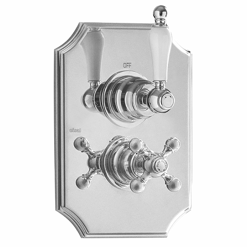 CISAL Arcana Toscana Термостатический смеситель с переключателем, цвет: хром/белый