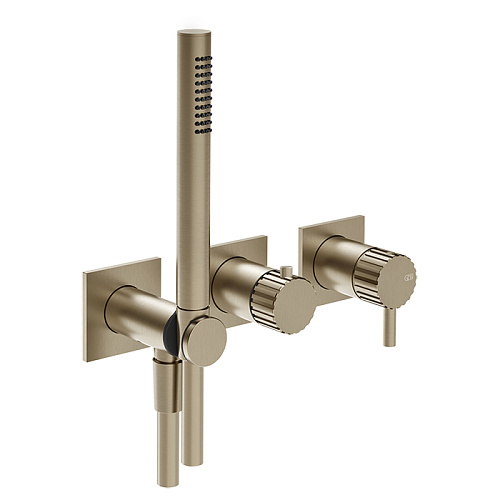 Gessi Incastri Смеситель для душа, настенный, с ручным душем, цвет: Finox Brushed Nickel