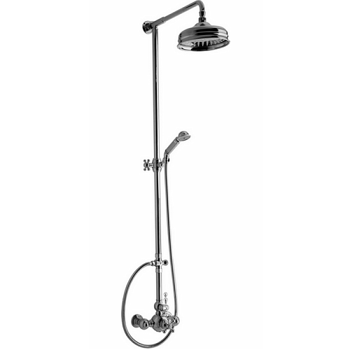 CISAL Arcana Americа Душевой комплект: термостатический смеситель, стойка с верхним душем, лейка+шланг, цвет: хром