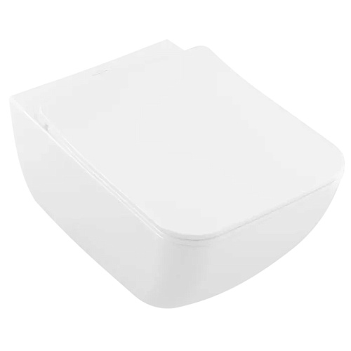 Villeroy&Boch Venticello Унитаз подвесной 375*560*330, безободковый, в комплекте сиденье SlimSeat Line, микролифт, цвет альпийский белый