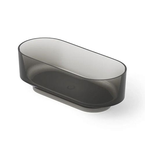 Dea Design Shadow Ванна 170х72х56см., отдельностоящая, Glasstech, прозрачная смола, цвет: Smoky Black R4