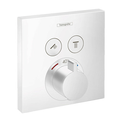 Hansgrohe ShowerSelect Термостат для душа, 2 источника, внешняя часть, цвет: белый матовый