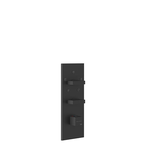Gessi Rettangolo Смеситель для душа, встраиваемый, термостатический, подключение на 3/4”, с 5ю независимыми выходами, внешняя часть, цвет: Black XL