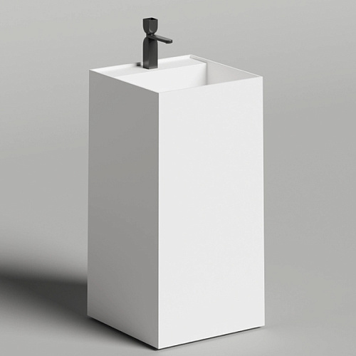 Salini Armonia Square TOP 01 Раковина напольная 45х45х90м., с 1 отв., мат-л: S-Stone, цвет: белый матовый