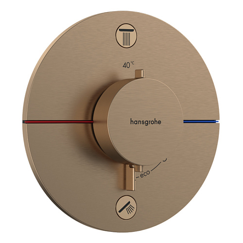 Hansgrohe ShowerSelect Comfort S Смеситель для душа, встраиваемый, термостатический, на 2 источника, цвет: шлифованная бронза