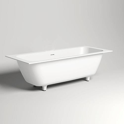 Salini Orlanda Axis Встраиваемая ванна на ножках 190.5х80х60см.,  "Up&Down", материал: S-Stone, сифон, интегрированный слив-перелив, цвет: белый матовый