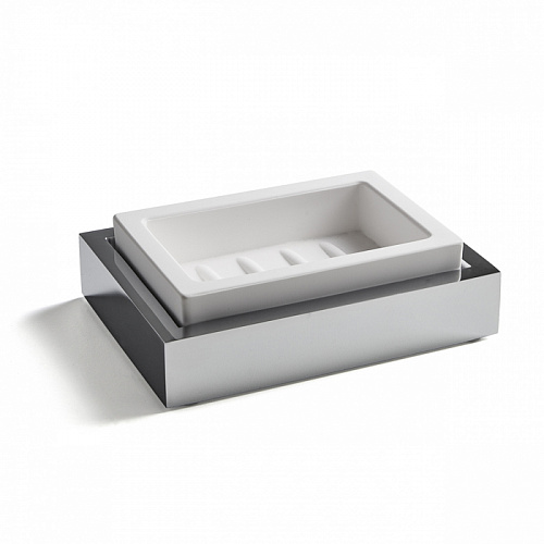 3SC SK 3.0 Мыльница подвесная, композит Solid Surface, цвет: белый/хром 