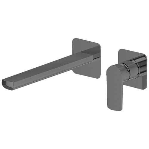 Newform Haka Смеситель для раковины, настенный, без донного клапана, цвет: PVD brushed gun metal