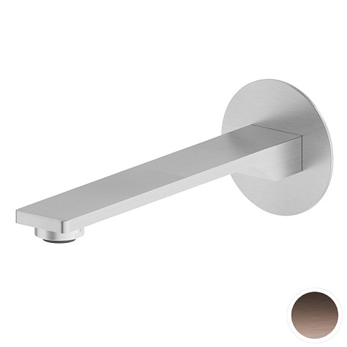 Newform Steel Line Излив для раковины 19см., настенный, цвет: pvd brushed copper bronze