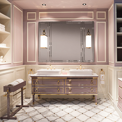 Oasis Lutetia Композиция №14 Комплект мебели напольный, 180х56хh230см, цвет: Malva/золото