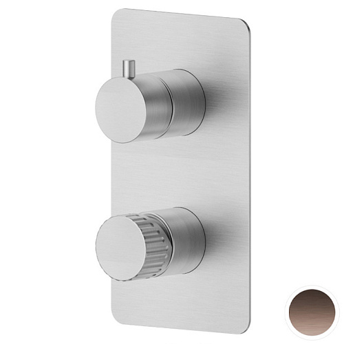 Newform Steel Line Смеситель для душа, встраиваемый, на 2 потока, цвет: pvd brushed copper bronze