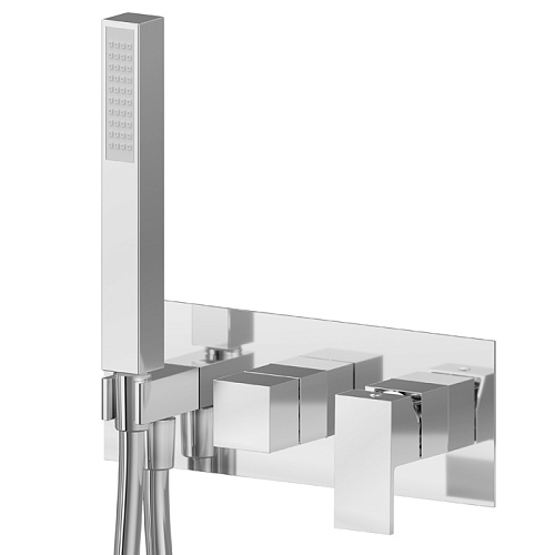 Newform Ergo Q Смеситель для душа, встраиваемый, 2 потока, с ручным душем, внешняя часть, цвет: хром