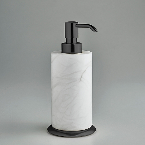 3SC Baster Round Дозатор для жидкого мыла, настольный, цвет: алебастр/никель черный матовый