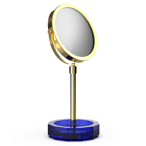 Decor Walther KR KSA Kristall Зеркало косметическое, настольное, цвет: Capri синий/золото