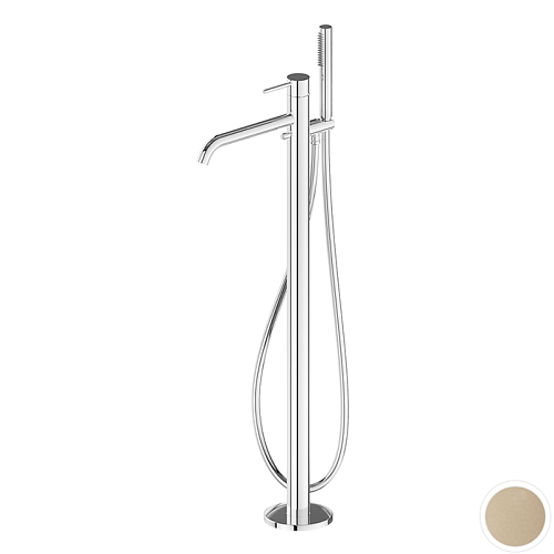 Newform XT Смеситель для ванны, напольный, с ручным душем, внешняя часть, цвет: gold satin