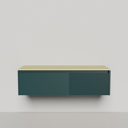 Salini Domino Тумба со столешницей, 140х50х40см., из S-Stone в сборе, крепеж; сифон; фасад: эмаль Ral6004, столешница: Ral1000