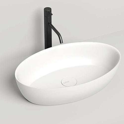 Salini Alda Раковина накладная  58х35х15cм, без отв., без перелива, S-Sense, цвет: белый глянцевый