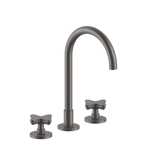 Fantini Icona Classic Смеситель для раковины, 3 отверстия, цвет: матовая оружейная сталь