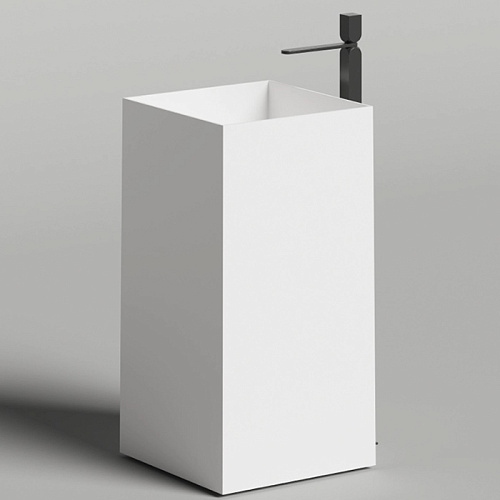 Salini Armonia Square 01 Раковина напольная 45х45х90см., без отв., мат-л: S-Stone, цвет: белый матовый