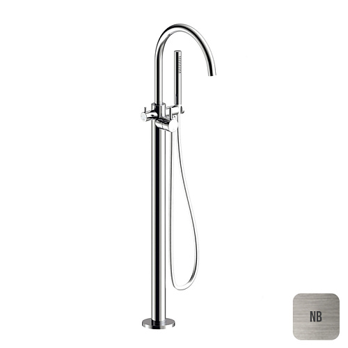 Almar Mixers Смеситель для ванны, напольный, с ручным душем, цвет: никель брашированный