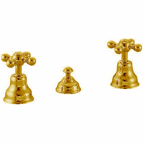 CISAL Arcana Ceramic Смеситель для биде на 3 отверстия без излива, с донным клапаном, цвет: золото