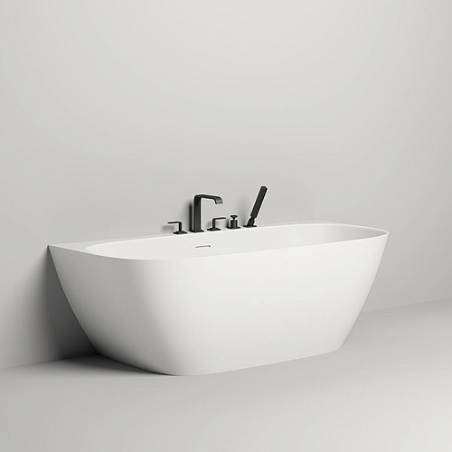 Salini Sofia Wall 180 Ванна пристенная 180х85х61cм., донный клапан "Up&Down", сифон, слив-перелив, материал: S-stone , цвет: белый матовый