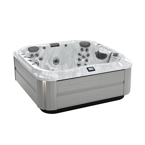 Jacuzzi SPA J335 Минибассейн 214х214х92см, ClearRay PRO3TECT+Ozone, подсветка IR и Red, стереосистема, с крышкой, акрил Platinum, цвет: Brushed Gray