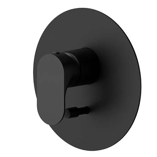 Newform Linfa II Смеситель для душа, встраиваемый, авто переключатель на 2 потока, внешняя часть, цвет: черный матовый