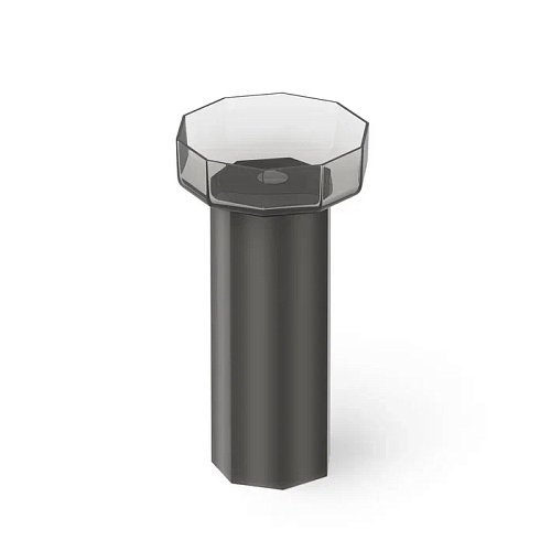 Dea Design Pedestal Basin Раковина 48х45.6х90см., напольная, без отв., Glasstech, прозрачная смола, цвет: Smoky Black R4