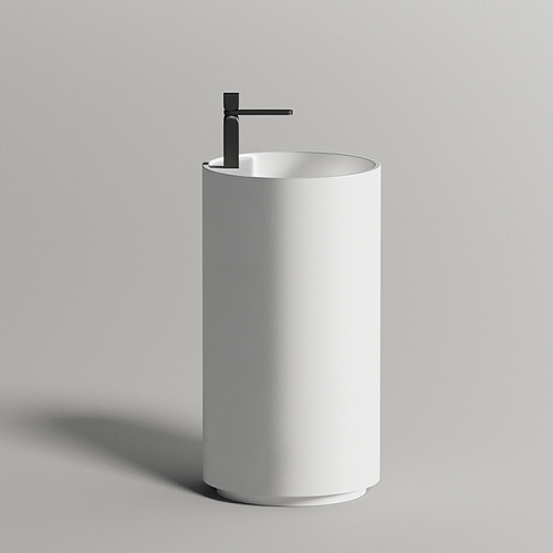 Salini Armonia TOP 201 Раковина напольная 47х47х87cмcм., с 1 отв., донный клапан "Up&Down", сифон, материал: S-Stone, цвет: белый матовый